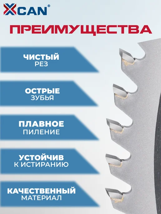 XCAN Пильный диск по дереву160х1.8х25.4х48T, 160x1.8x25.4, фото 2