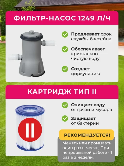 Bestway Бассейн каркасный 366х122 с насосом, лестницей, тентом 56420, 366x122, фото 6