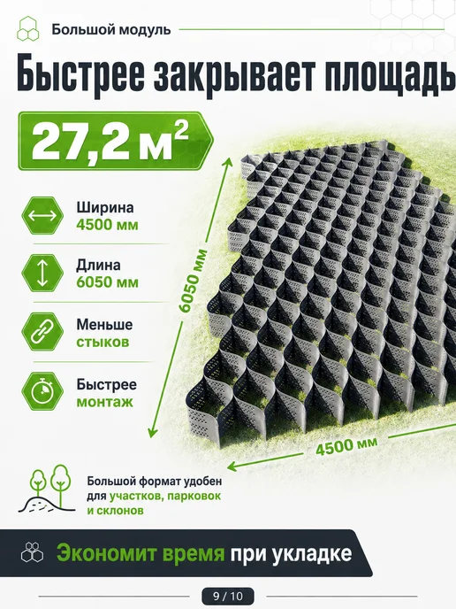 Старатель Объемная георешетка Фортис ГР 320 50П-1,25 (27,2м2), вариант, фото 2