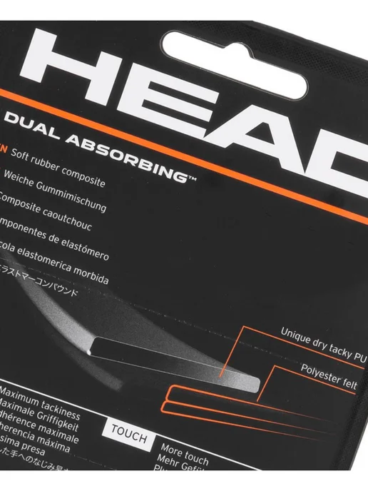 HEAD Обмотка для ручки ракетки Grip Dual Absorbing черная, 1шт, 1 шт, фото 3