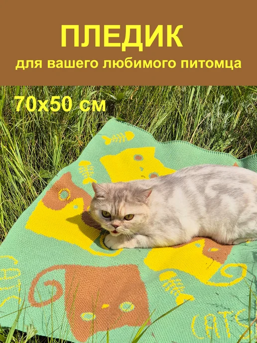 СТИМ Пледик для кошки, зеленый