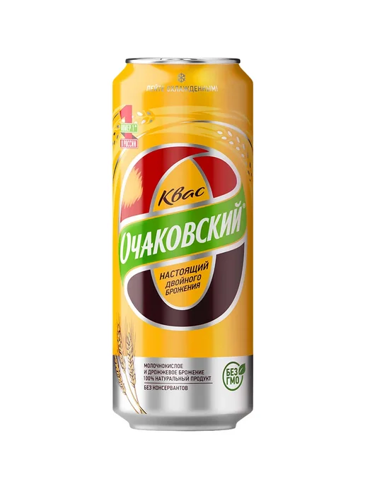 Очаковский Квас ДВОЙНОГО БРОЖЕНИЯ 9 шт х 1 л, 0,45 л, 24 шт, фото 3