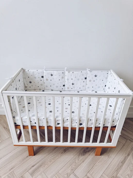 BABYTEX5 Бортик в кроватку для новорожденных 240*30 - крупные звезды, 240x30, фото 3