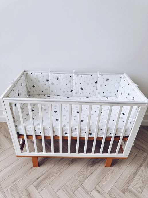 BABYTEX5 Бортик в кроватку для новорожденных 240*30 - крупные звезды, 240x30, фото 4