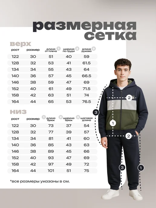 Стиляж Спортивный костюм на молнии для физкультуры, синий, фото 2