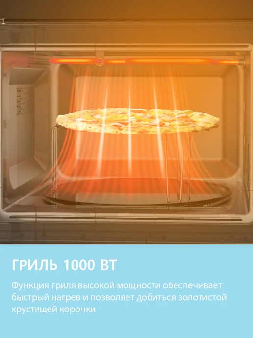 Встраиваемая микроволновая печь Comfee CBM400GB, гриль, 25 л, комби-режимы, 8 автопрограмм, таймер, разморозка по времени и весу, черный, фото 3