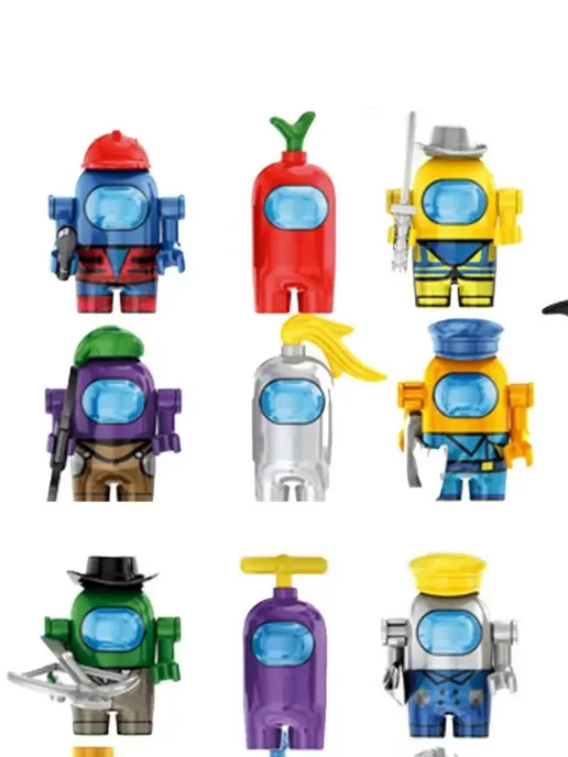 LEGO Амонг Ас мини фигурки Among us 16 штук, синий, фото 7
