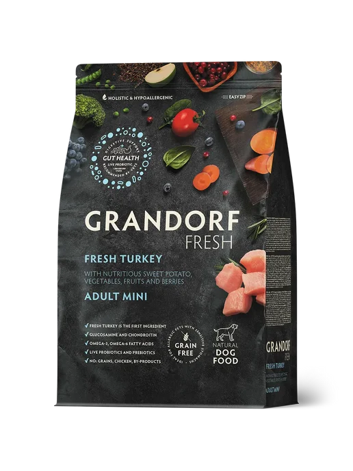 Сухой корм Grandorf fresh Грандорф Фреш для собак, мелкие, индейка, 3 кг, фото 2