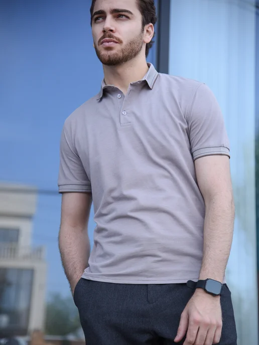 TC PROFORCE Базовая футболка поло повседневное летнее, серый, фото 7