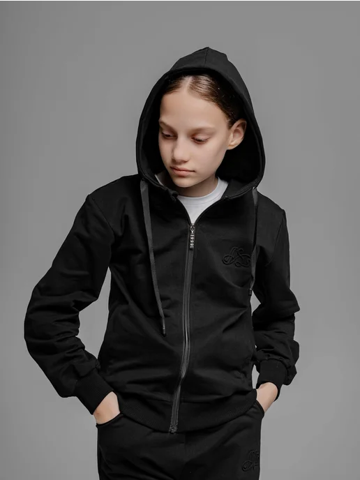 SUPRUNOV KIDS Костюм спортивный в школу, черный, фото 2