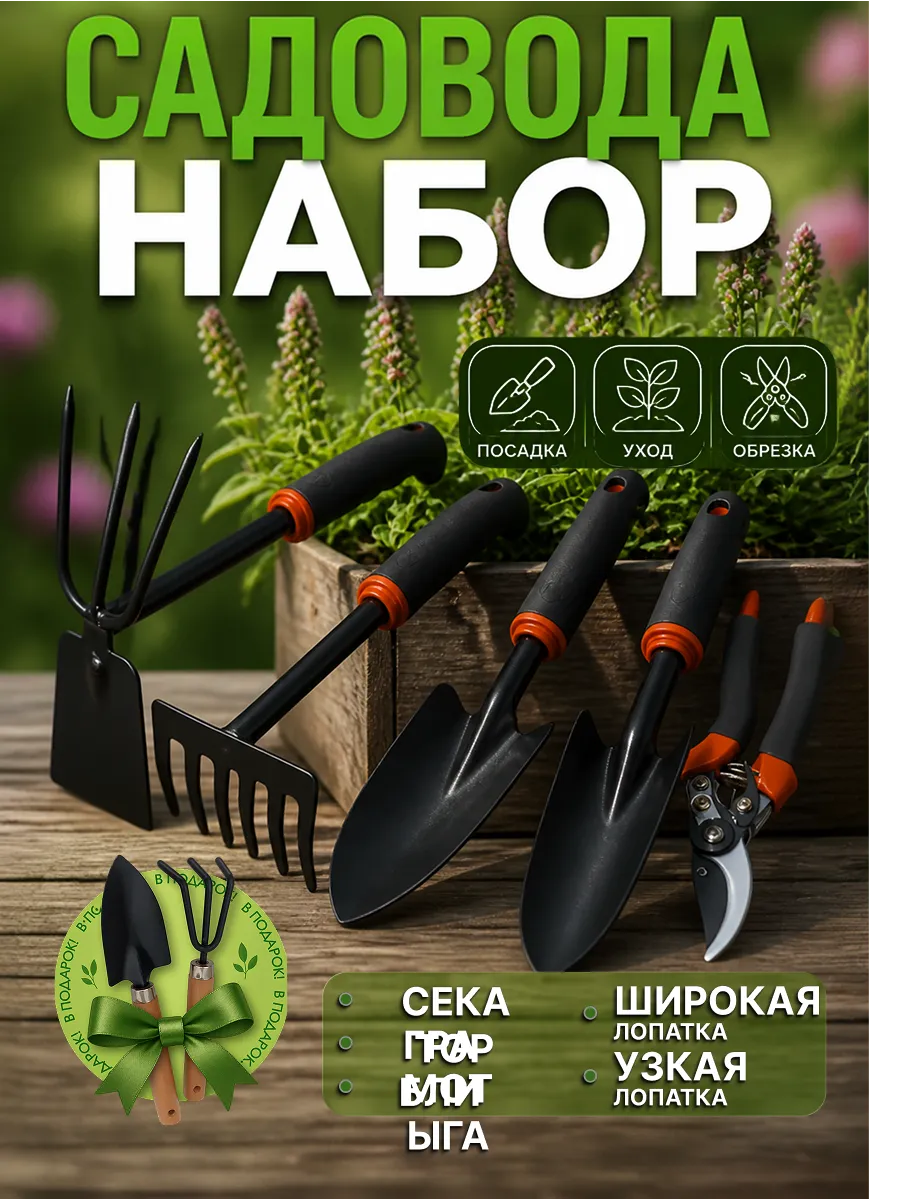 Садовые инструменты набор для огорода 5 предметов