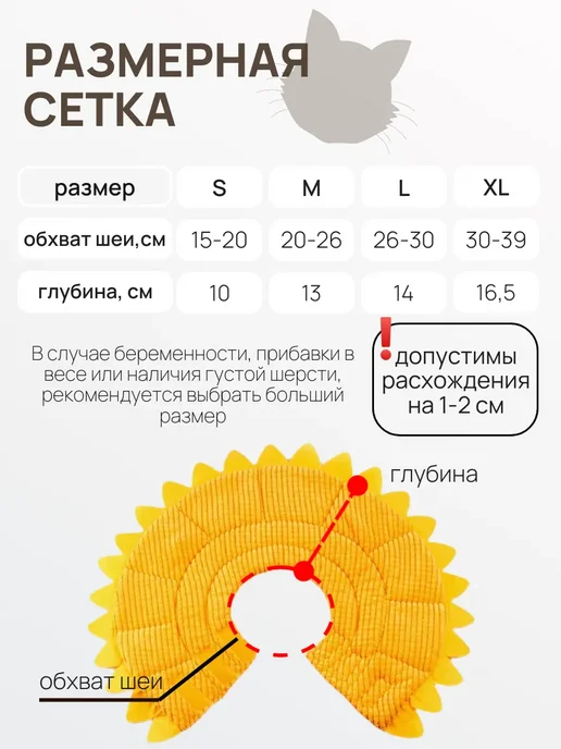 Воротник для кошек и собак ветеринарный "Солнышко", оранжевый, фото 4