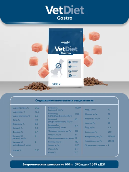 Сухой корм AlphaPet Gastrointestinal Vet для собак, 0,5 кг, фото 8