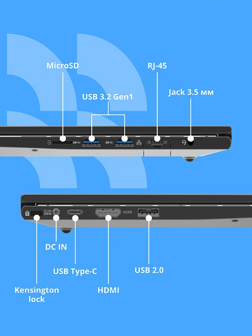 CBR Ноутбук 15.6" IPS Intel Core 3 100U, DDR4 8Гб, 256Гб W11Pro, 8 ГБ, 256 ГБ, фото 4