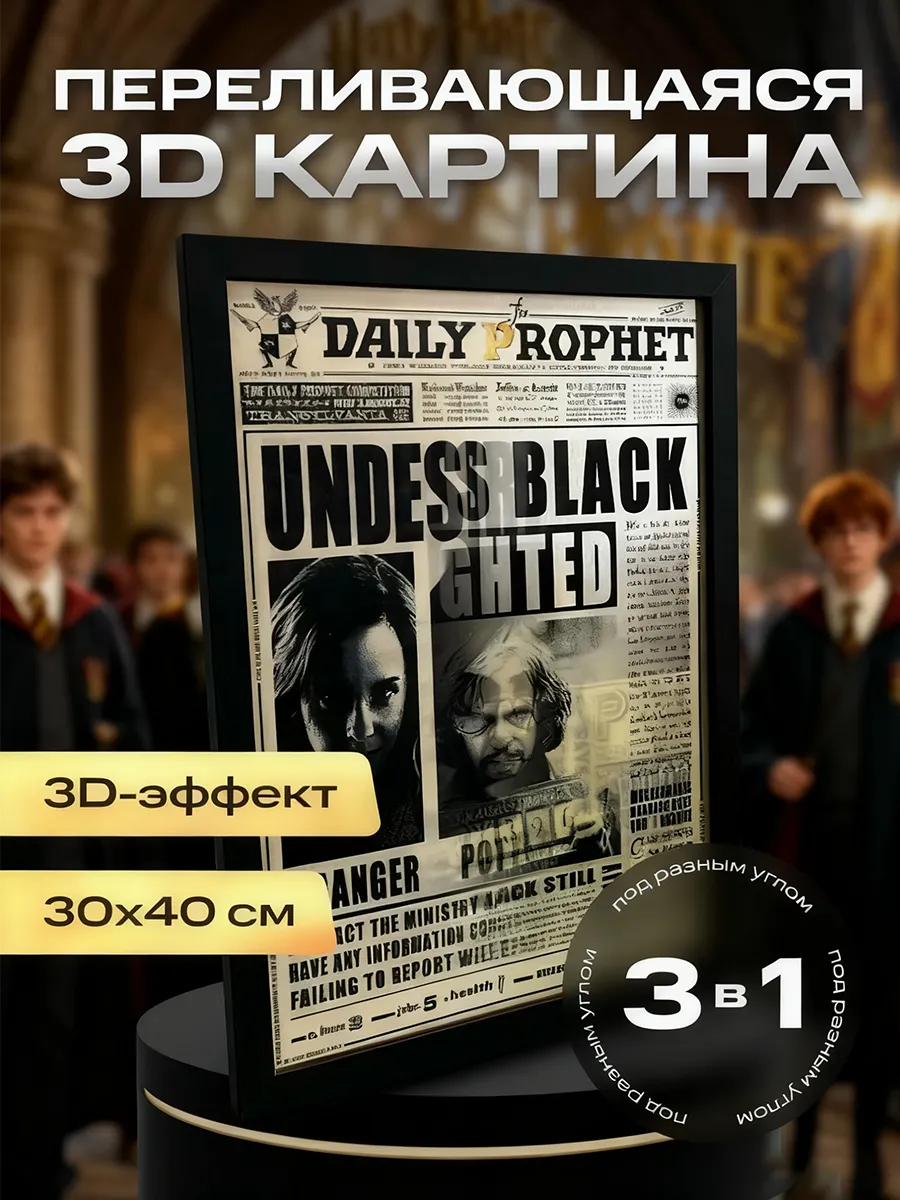 Картина 3D Гарри Поттер The Daily Prophet