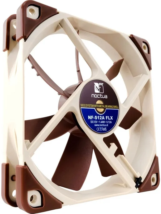 Noctua Вентилятор корпуса NF-S12A FLX, 120мм, 3-pin, 1200RPM, вариант, фото 4