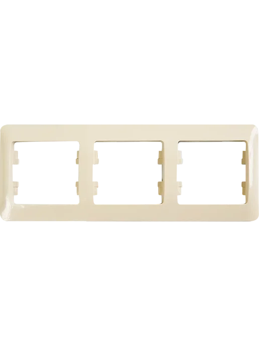 Systeme Electric Рамка для розеток Glossa 3 поста бежевый, бежевый