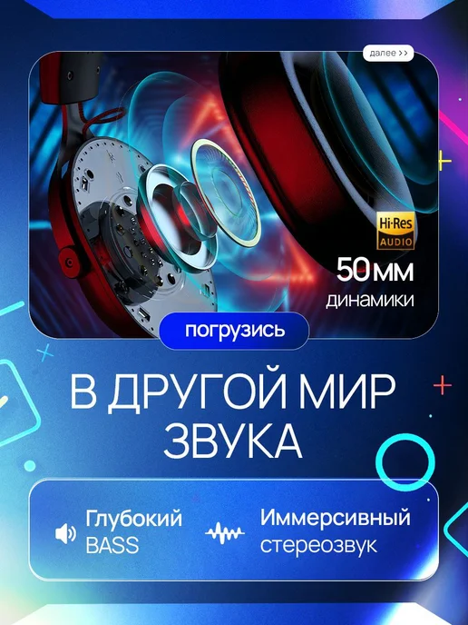 KABIX Наушники проводные с микрофоном игровые, черный, фото 4
