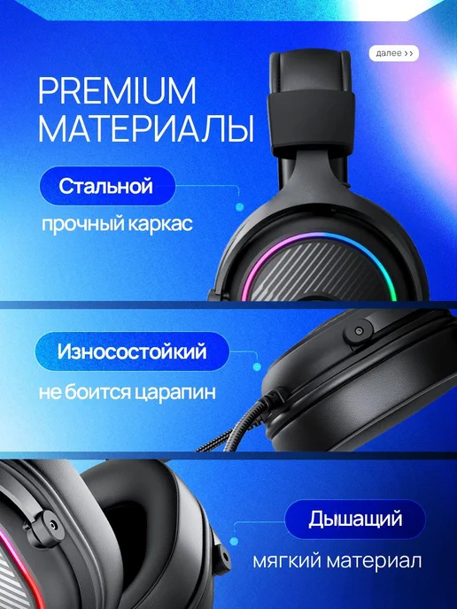 KABIX Наушники проводные с микрофоном игровые, черный, фото 7