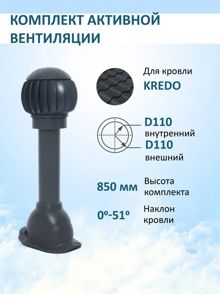 Нанодефлектор, вентвыход 110 не утепл., для м/ч Кредо