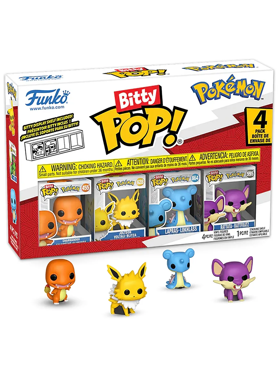 Фигурка Bitty POP! Pokemon Charmander+Jolteon+Lapras+Rattata