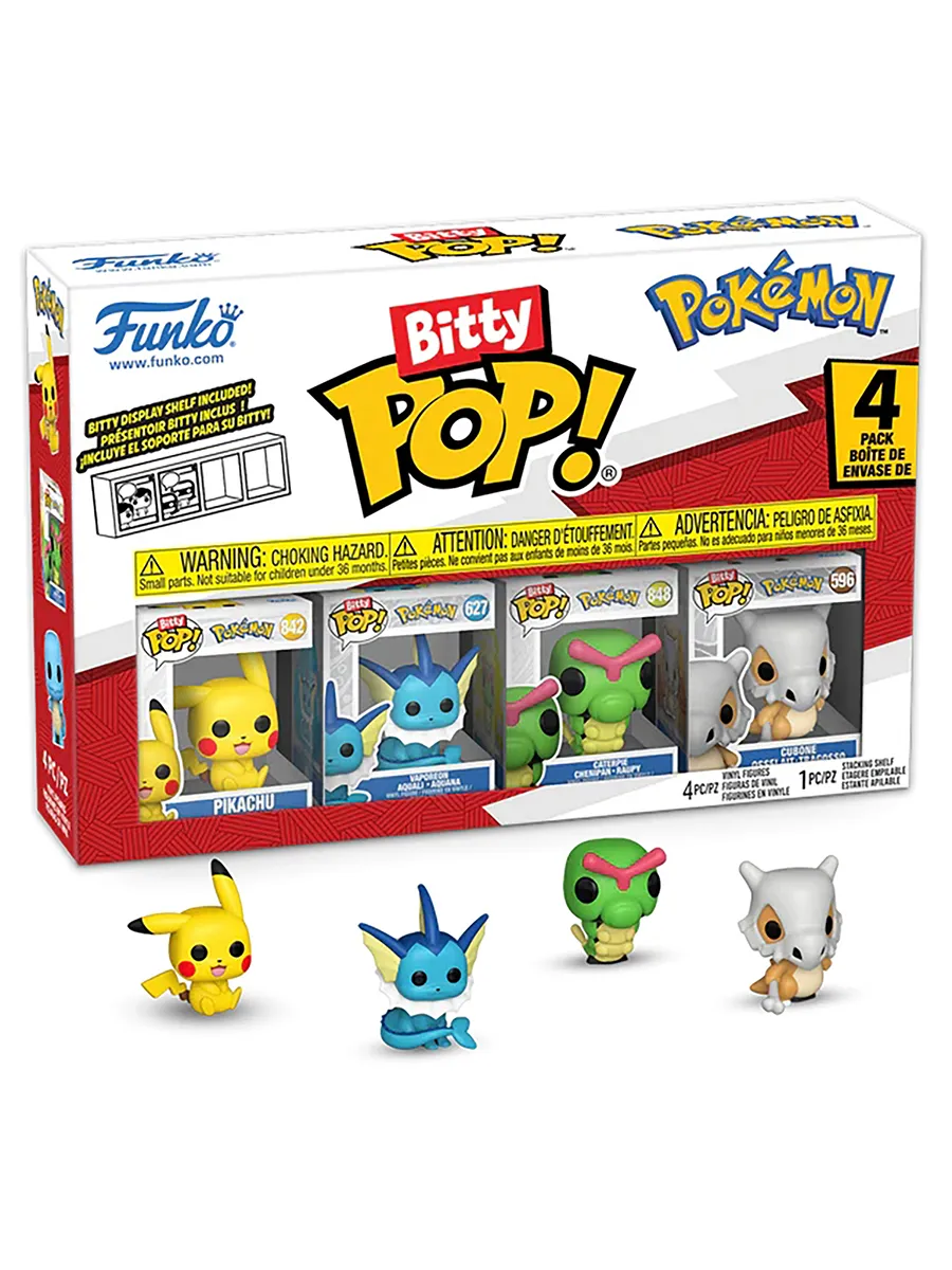 Фигурка Bitty POP! Pokemon Pikachu+Vaporeon+Caterpie+Cubone