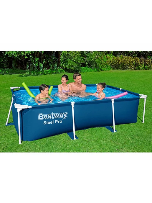 Bestway Каркасный прямоугольный бассейн Steel Pro, 259х170x61 см, 259x170x61 см, фото 3