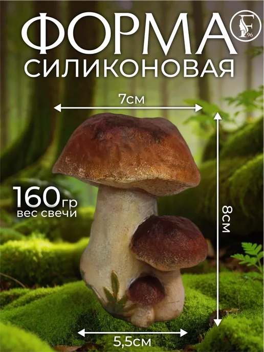 Formodel96 Силиконовая форма "Белый гриб" для свечей, гипса, белый