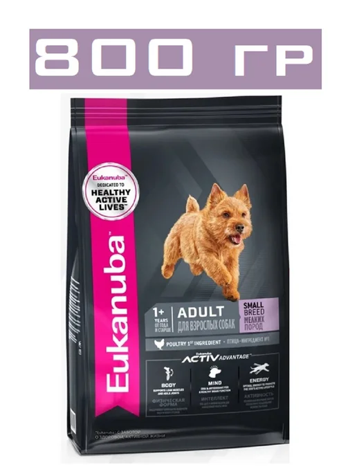 Сухой корм Eukanuba для собак, взрослые, мелкие, 0,8 кг