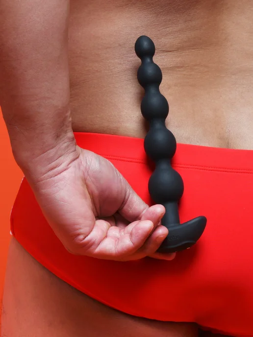 B-Vibe Анальные премиум-бусы с вибрацией Cinco Anal Beads, черный, фото 2