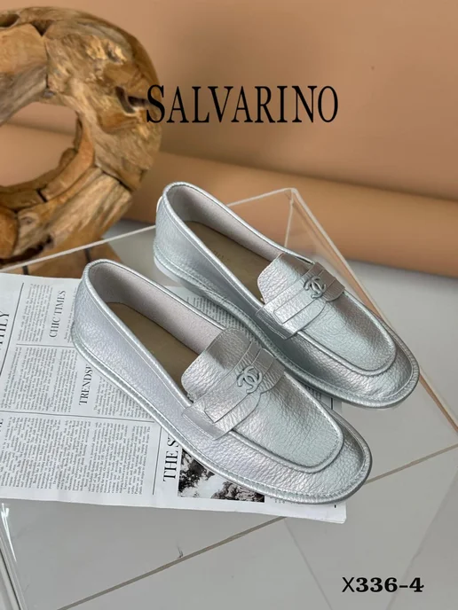 Salvarino Мокасины легкие летние Туфли без каблука, серый