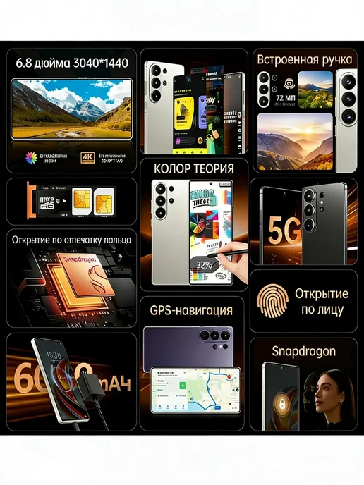 Смартфон TECHAURA 1 12/512 ГБ, оранжевый, фото 3