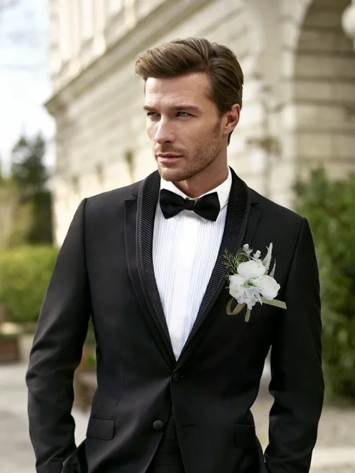 Lutik wedding Бутоньерка для жениха и невесты на руку, белый, фото 3