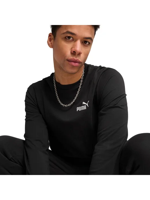 PUMA Лонгслив Essentials No. 1 Logo Long Sleeve Tee Men, черный, фото 5
