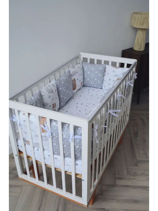 BABYTEX5 Бортики в кроватку для новорожденных, бежевый, фото 2
