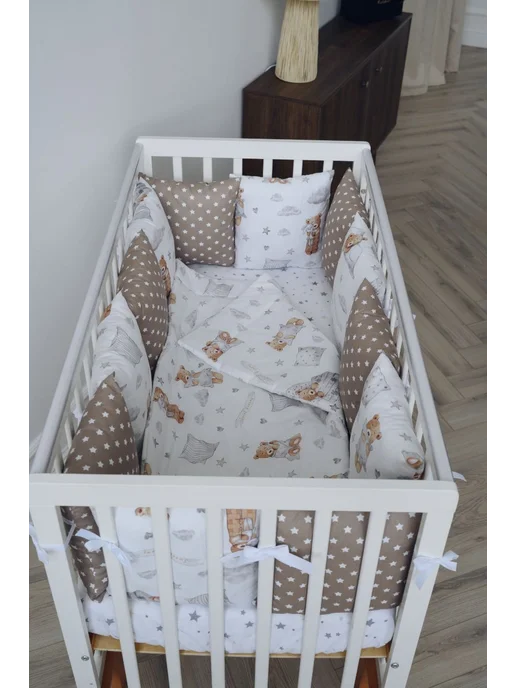 BABYTEX5 Бортик в кроватку для новорожденных 120 см, белый, в упаковке 3,3 кг, фото 2