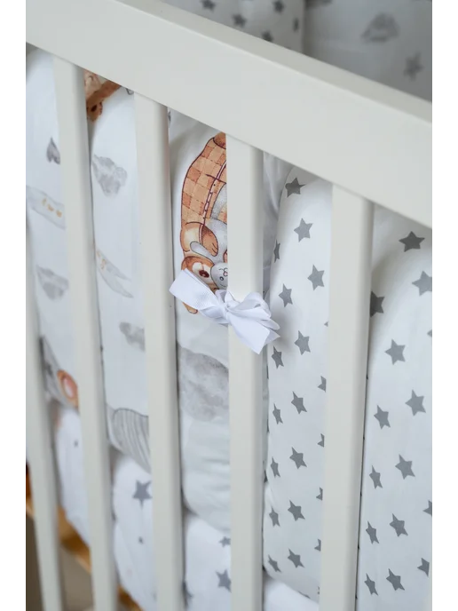 BABYTEX5 Бортик в кроватку для новорожденных 120 см, белый, в упаковке 2 кг, фото 3