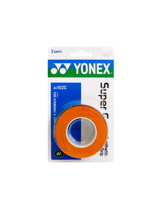 YONEX Намотка для ракетки Overgrip AC102C оранжевая, 3шт, 3 шт