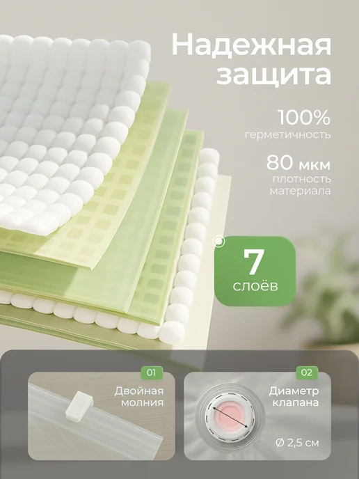 TechPulse Вакуумные пакеты для одежды и вещей набор 5 шт 40х60, 5 шт, фото 6