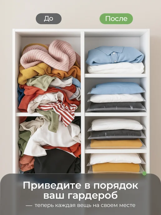 TechPulse Вакуумные пакеты для одежды и вещей набор 5 штук 80х120, вариант, фото 3