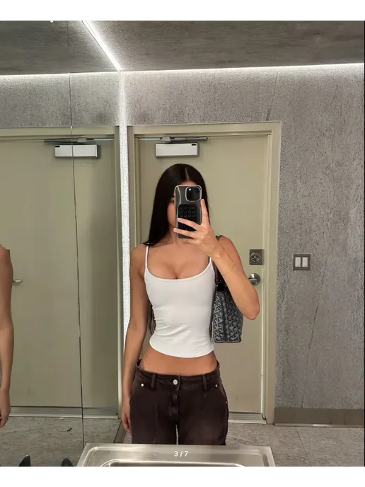 VJSTYLE Набор маек скимс на тонких бретельках 3 шт, черный, 3 шт, фото 8