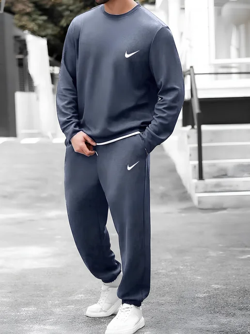 Nike Костюм с штанами и свитшотом, серый, фото 2