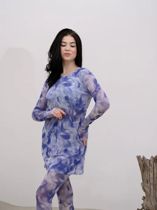 Muslim-style Пляжный Умный купальный комплект с SPF защитой 2 в 1, синий, фото 2