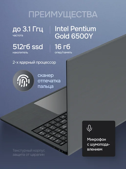 Ноутбук для работы и учебы с windows 15,6" IPS 16 512 GB, 512 ГБ, фото 3