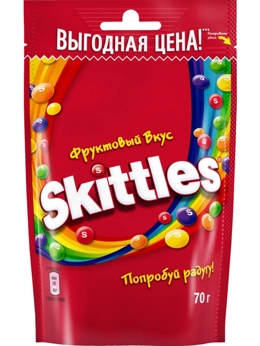 Драже SKITTLES Фрукты 70гр, 70 г