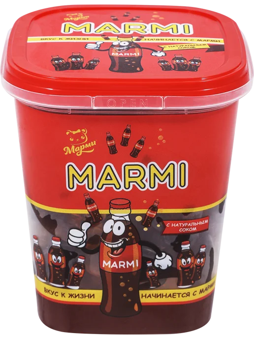 Мармелад жевательный МАРМИ с соком в форме бутылочки колы, вариант