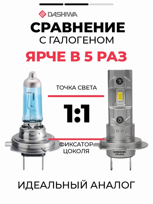 DASHIWA Лед лампы h7 для автомобиля светодиодные ближний свет canbus, 2 шт, фото 2