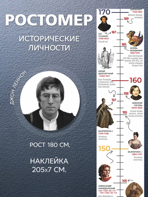 IVJ print Ростомер детский на стену в комнату интерьерная наклейка, 2 м, фото 2