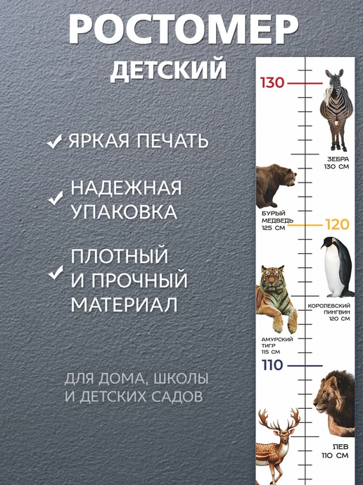 IVJ print Ростомер детский на стену в комнату интерьерная наклейка, 2 м, фото 7
