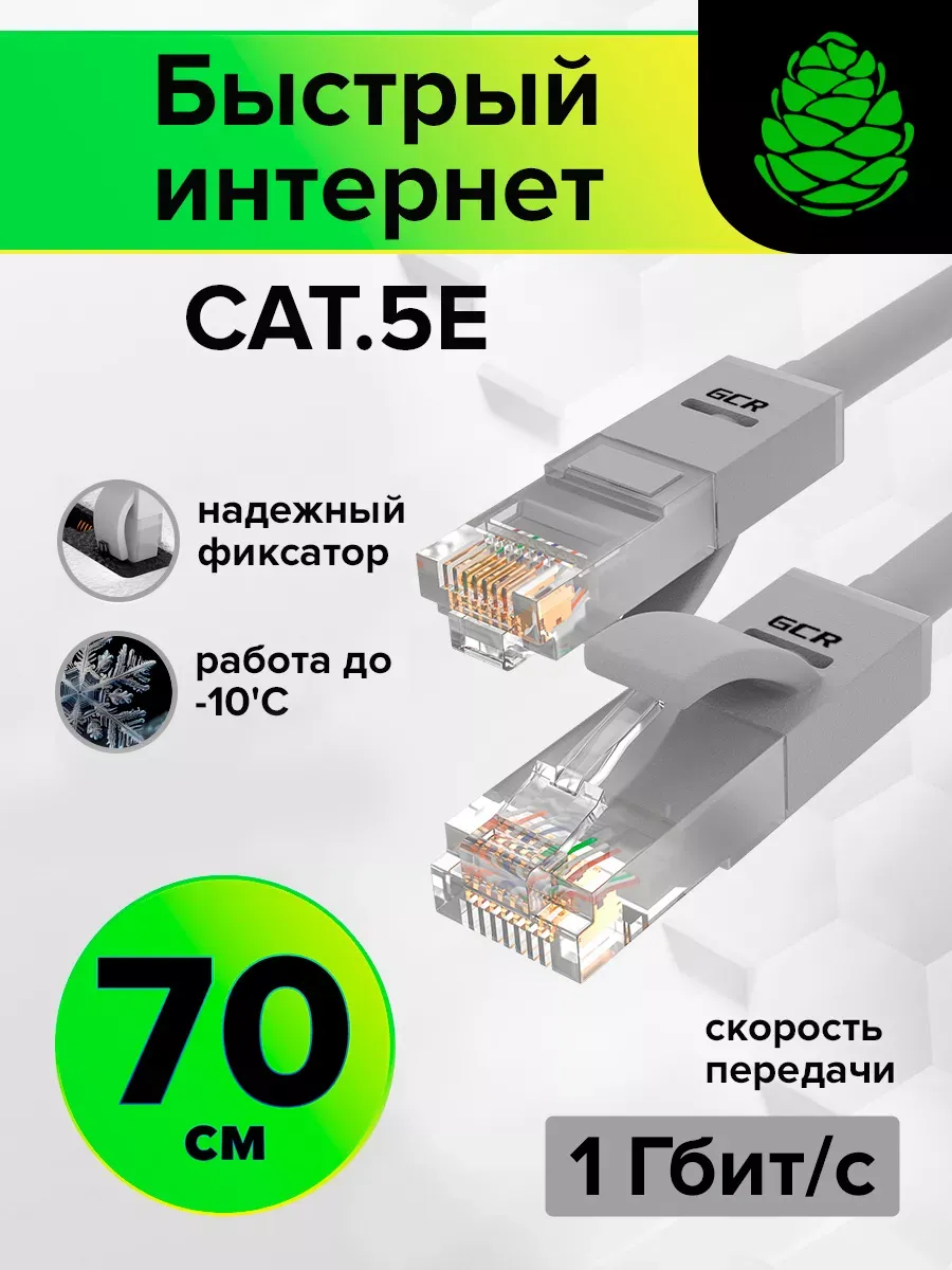 Кабель для интернета короткий 70 см для компьютера